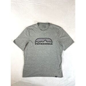 Patagonia Men's Capilene Gray Mountain Ridge Logo T Shirt Size M